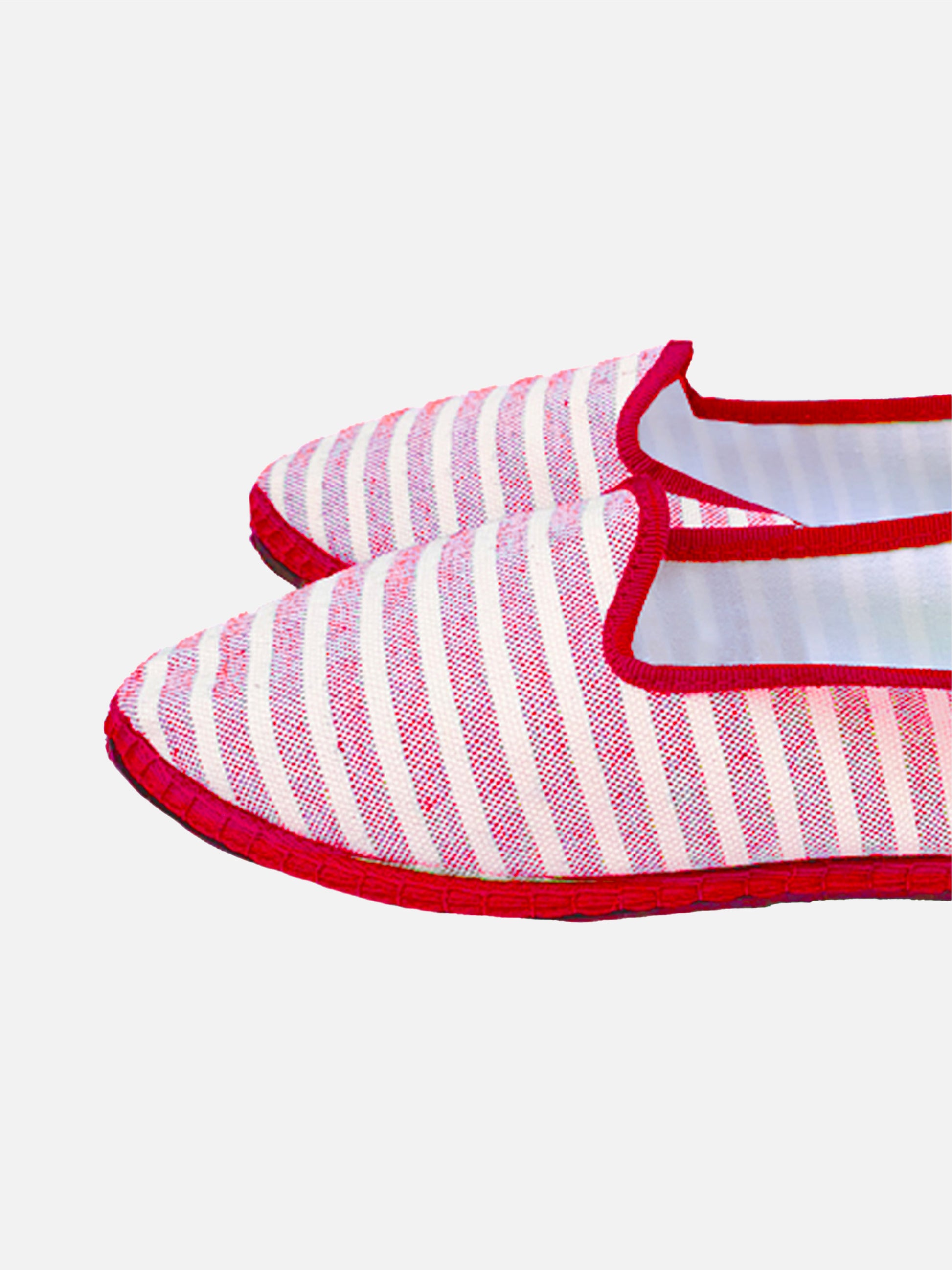 Red striped canvas slippers friulane - MC2 Saint Barth