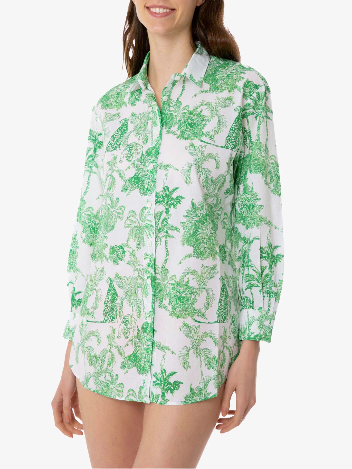 Woman cotton shirt with toile de jouy print - MC2 Saint Barth