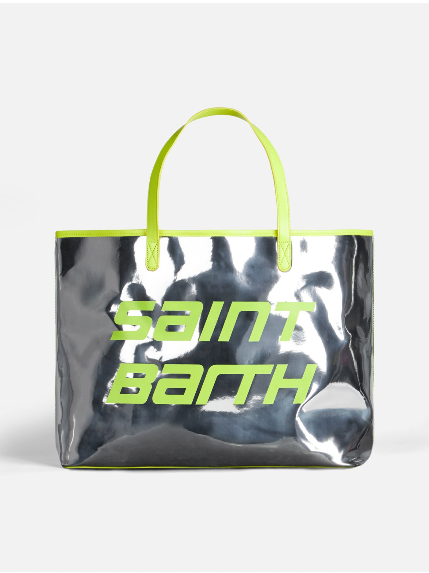 Silver reflex bag with fluo yellow details - MC2 Saint Barth