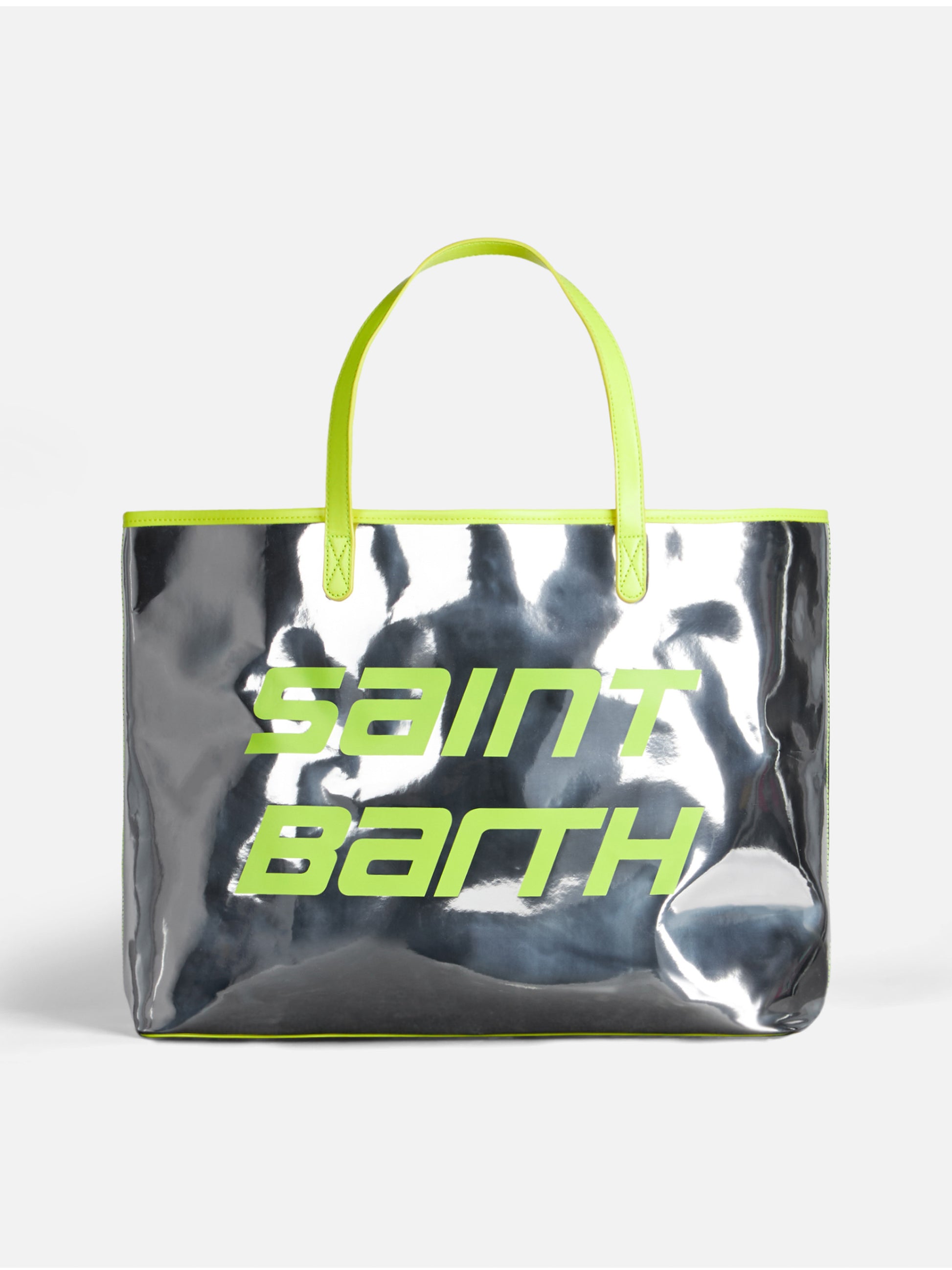 Silver reflex bag with fluo yellow details - MC2 Saint Barth