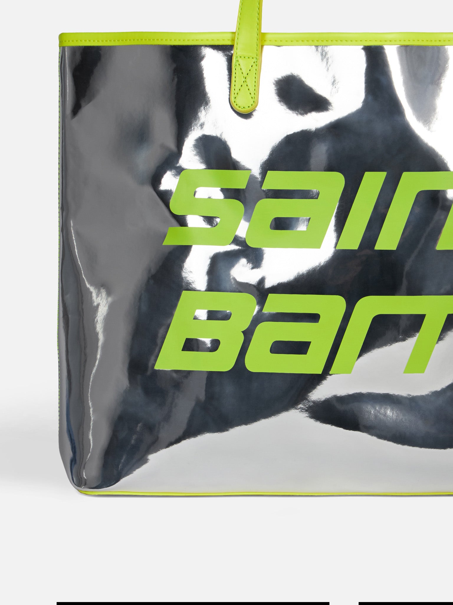 Silver reflex bag with fluo yellow details - MC2 Saint Barth