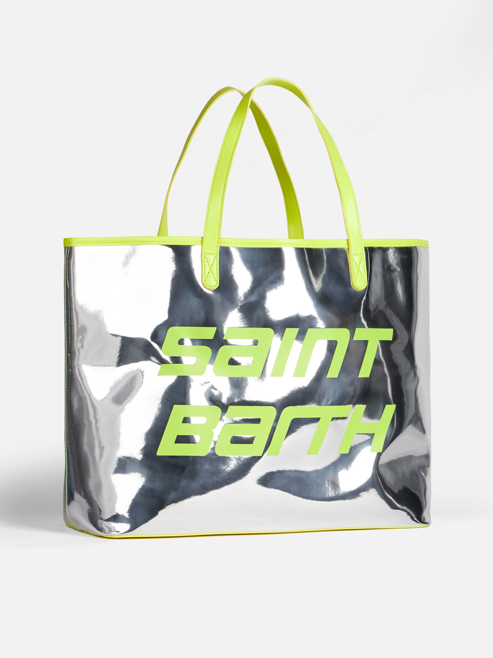 Silver reflex bag with fluo yellow details - MC2 Saint Barth
