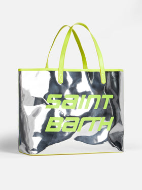 Silver reflex bag with fluo yellow details - MC2 Saint Barth