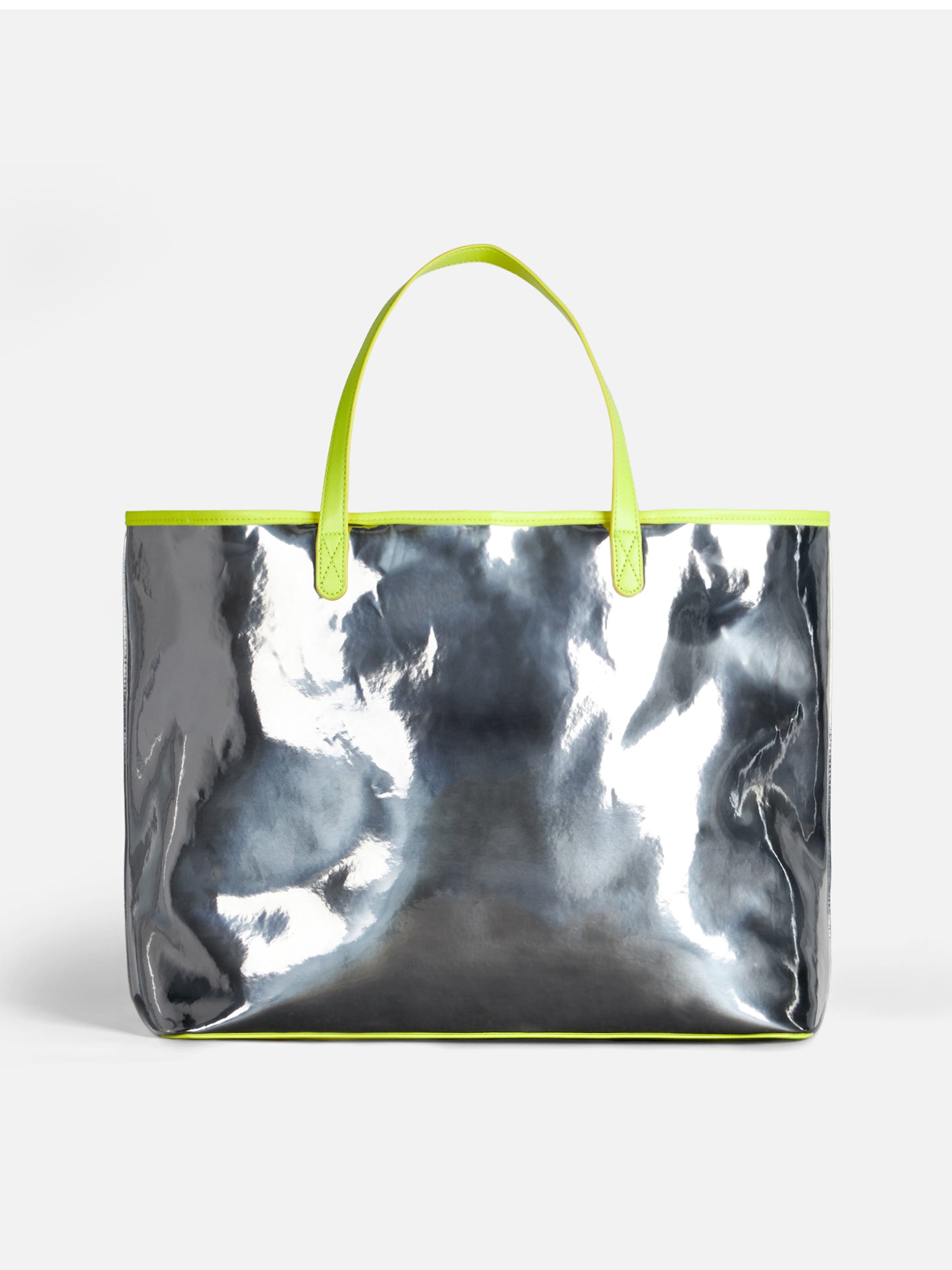 Silver reflex bag with fluo yellow details - MC2 Saint Barth