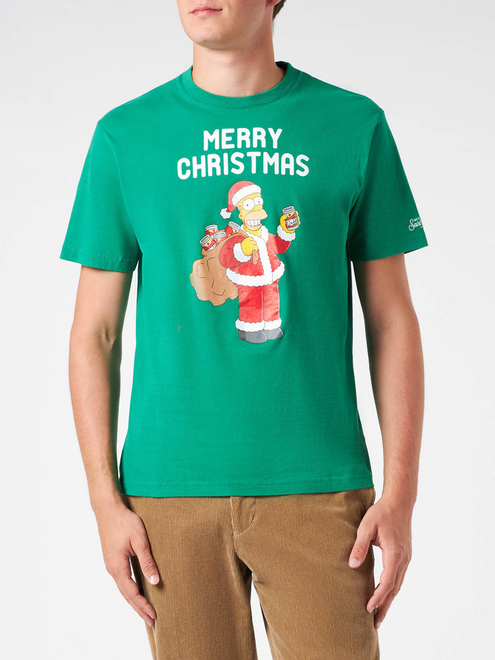 Man heavy cotton t-shirt with Homer Simpson Merry Christmas print | THE SIMPSONS SPECIAL EDITION - MC2 Saint Barth