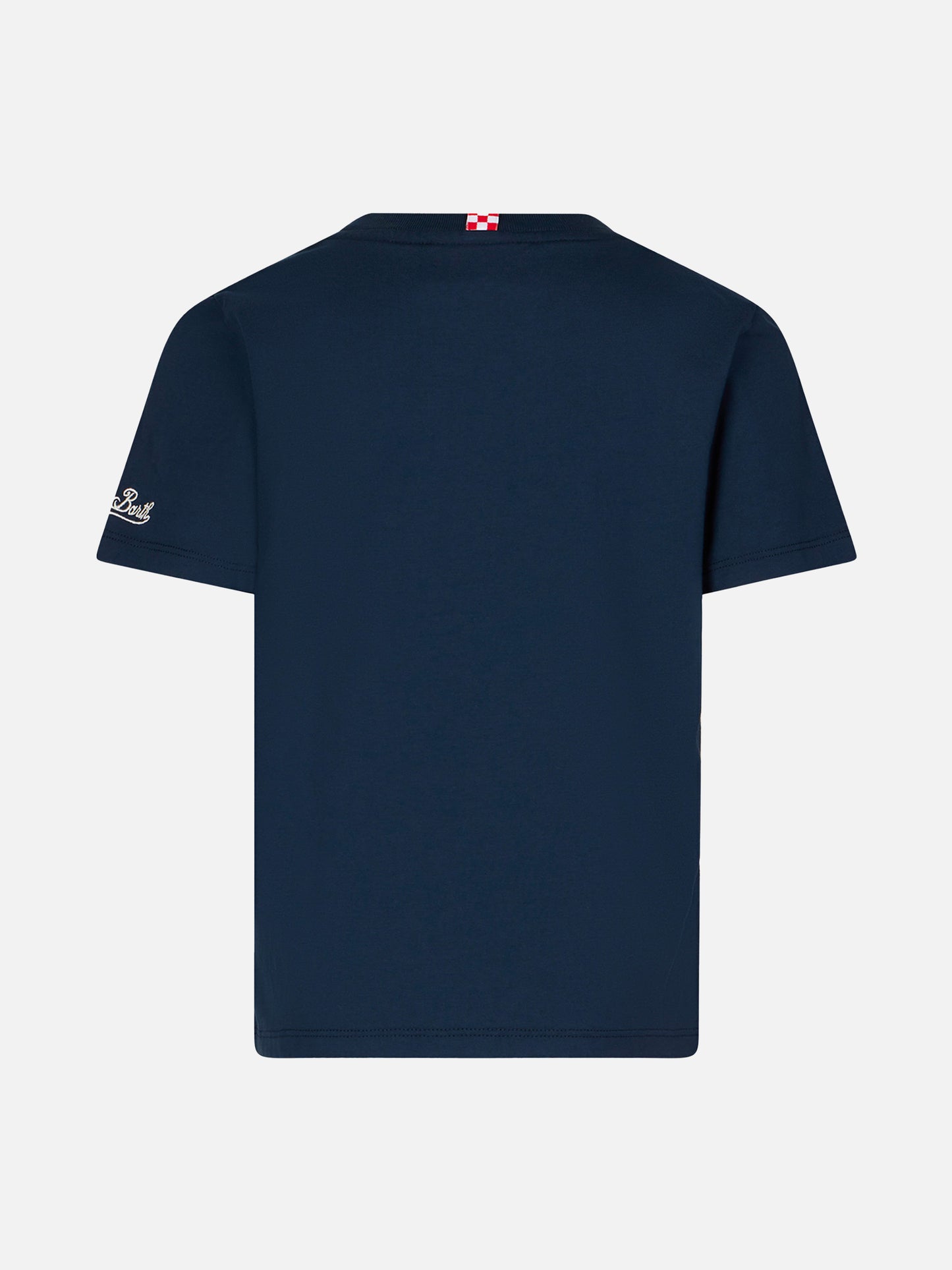 T-shirt da bambino in cotone con Puffo St. Barth Surfer | ©PEYO EDIZIONE SPECIALE
