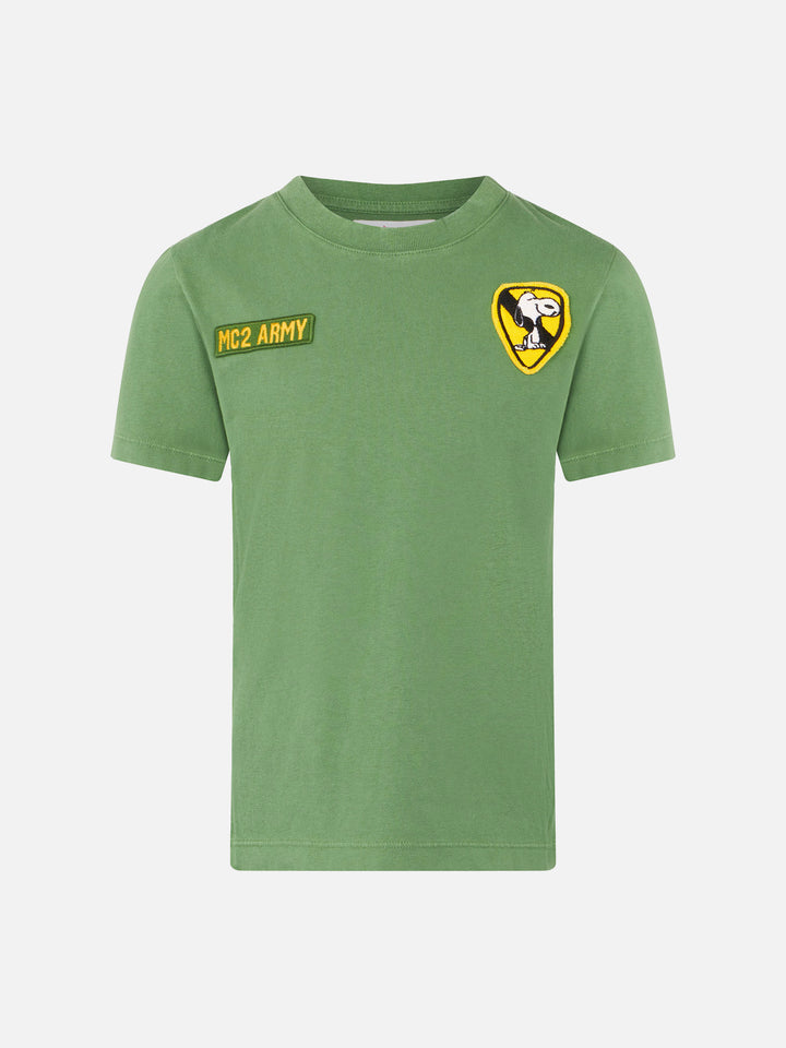 Boy military green t-shirt with Snoopy print | SNOOPY - PEANUTS™ SPECIAL EDITION - MC2 Saint Barth