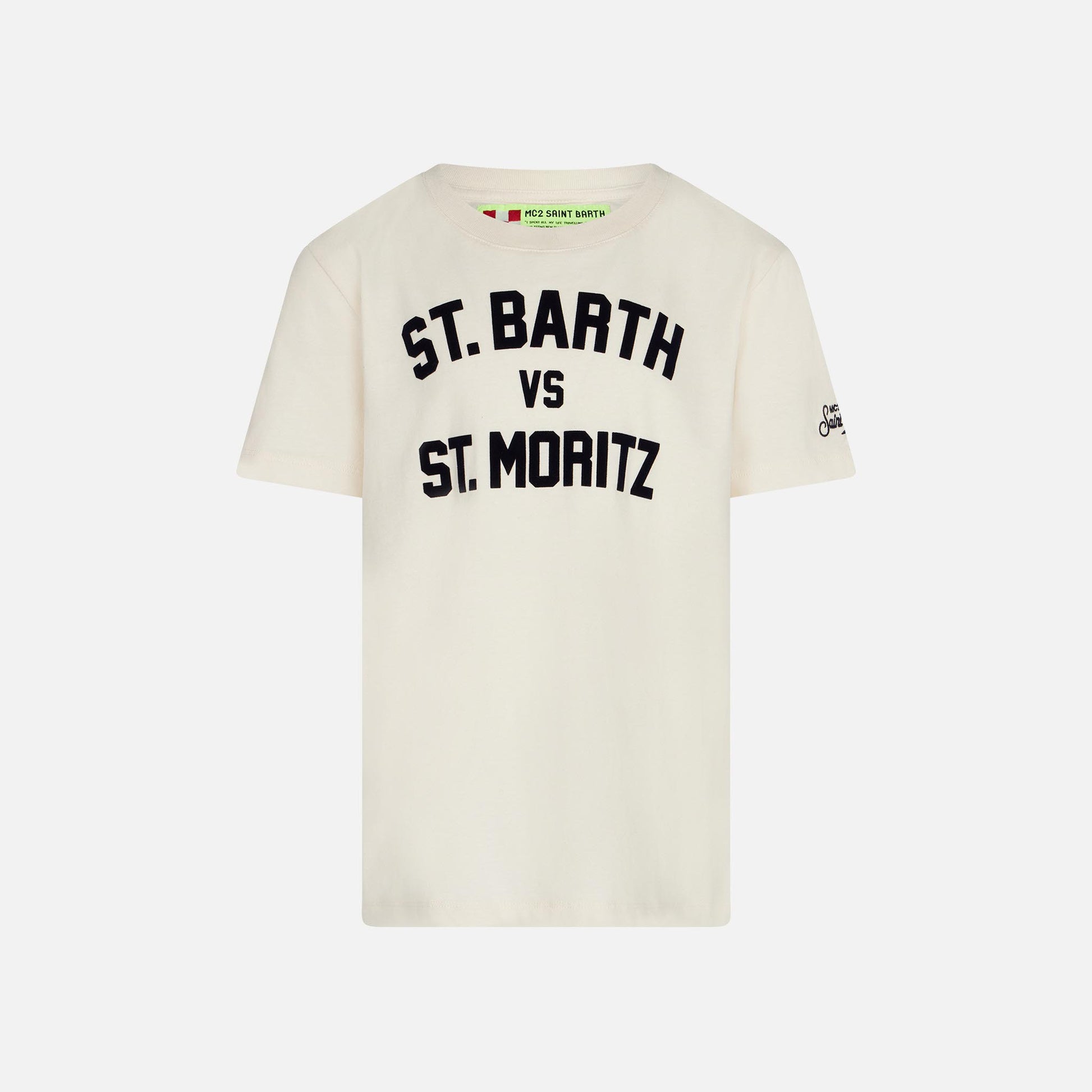 Boy t-shirt with St. Barth vs St. Moritz - MC2 Saint Barth