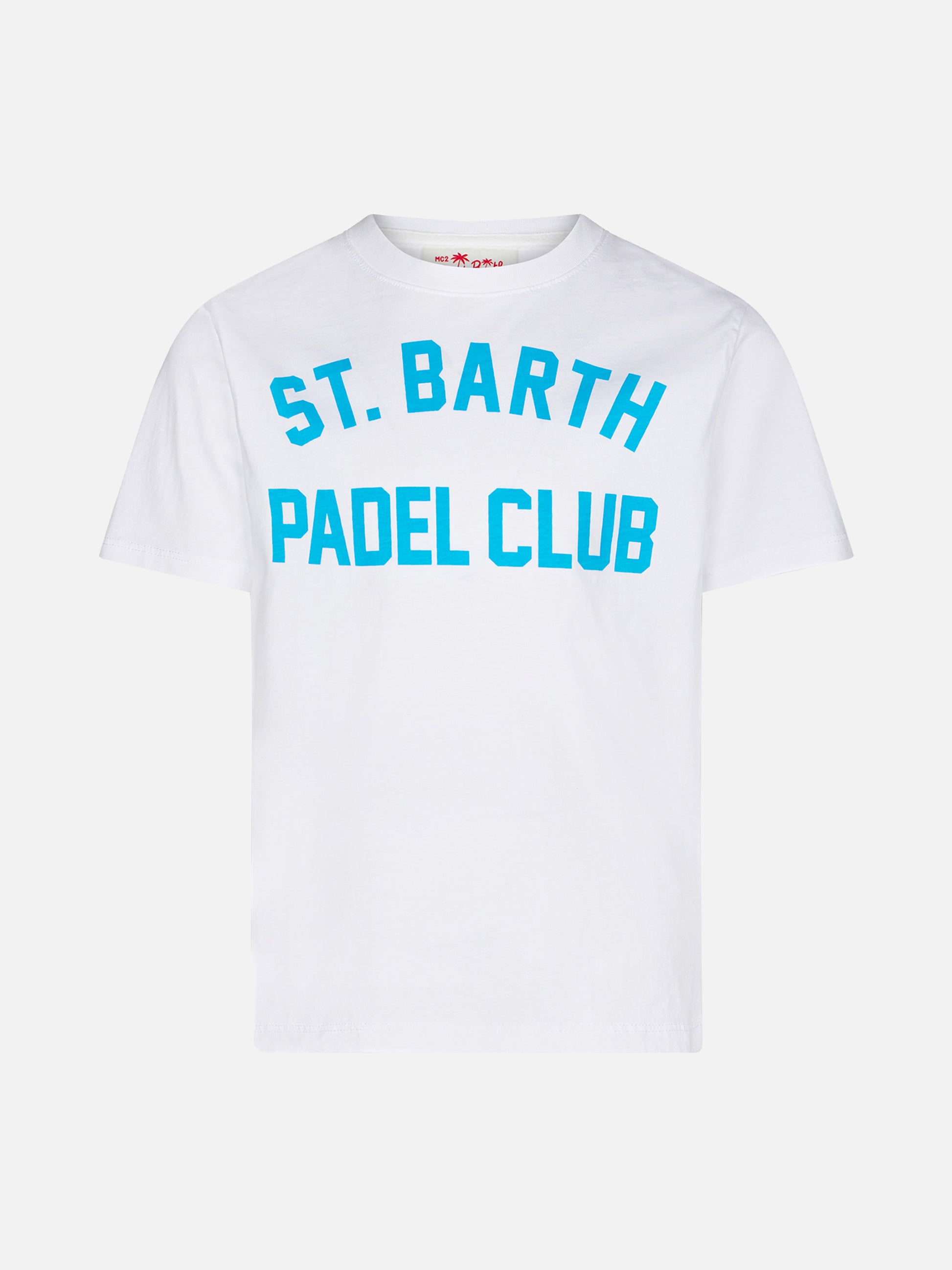 Boy cotton t-shirt with St. Barth Padel Club print - MC2 Saint Barth