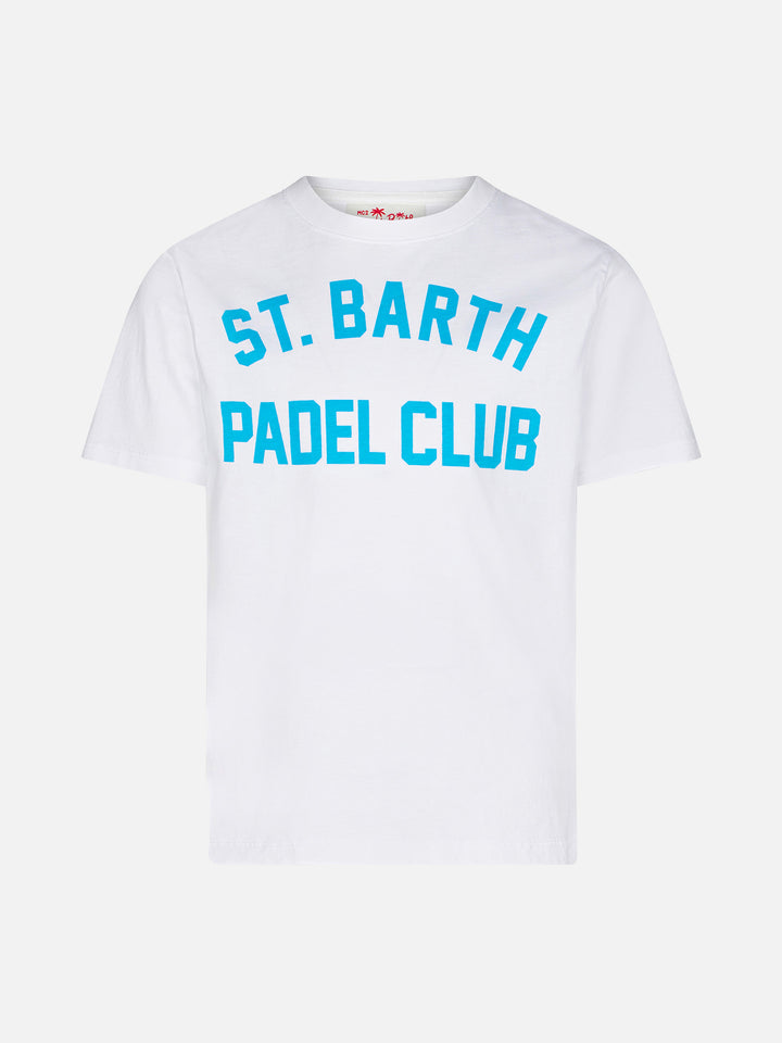 Boy cotton t-shirt with St. Barth Padel Club print - MC2 Saint Barth
