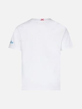 Boy cotton t-shirt with St. Barth Padel Club print - MC2 Saint Barth