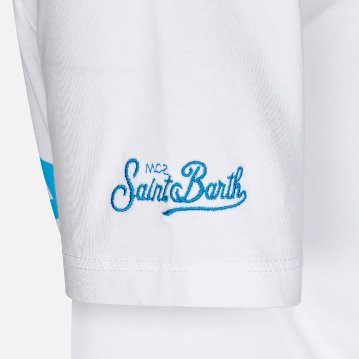 Boy cotton t-shirt with St. Barth Padel Club print - MC2 Saint Barth