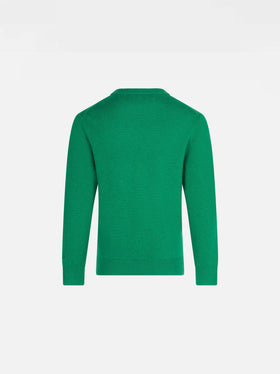 Boy green sweater with St. Moritz jacquard - MC2 Saint Barth