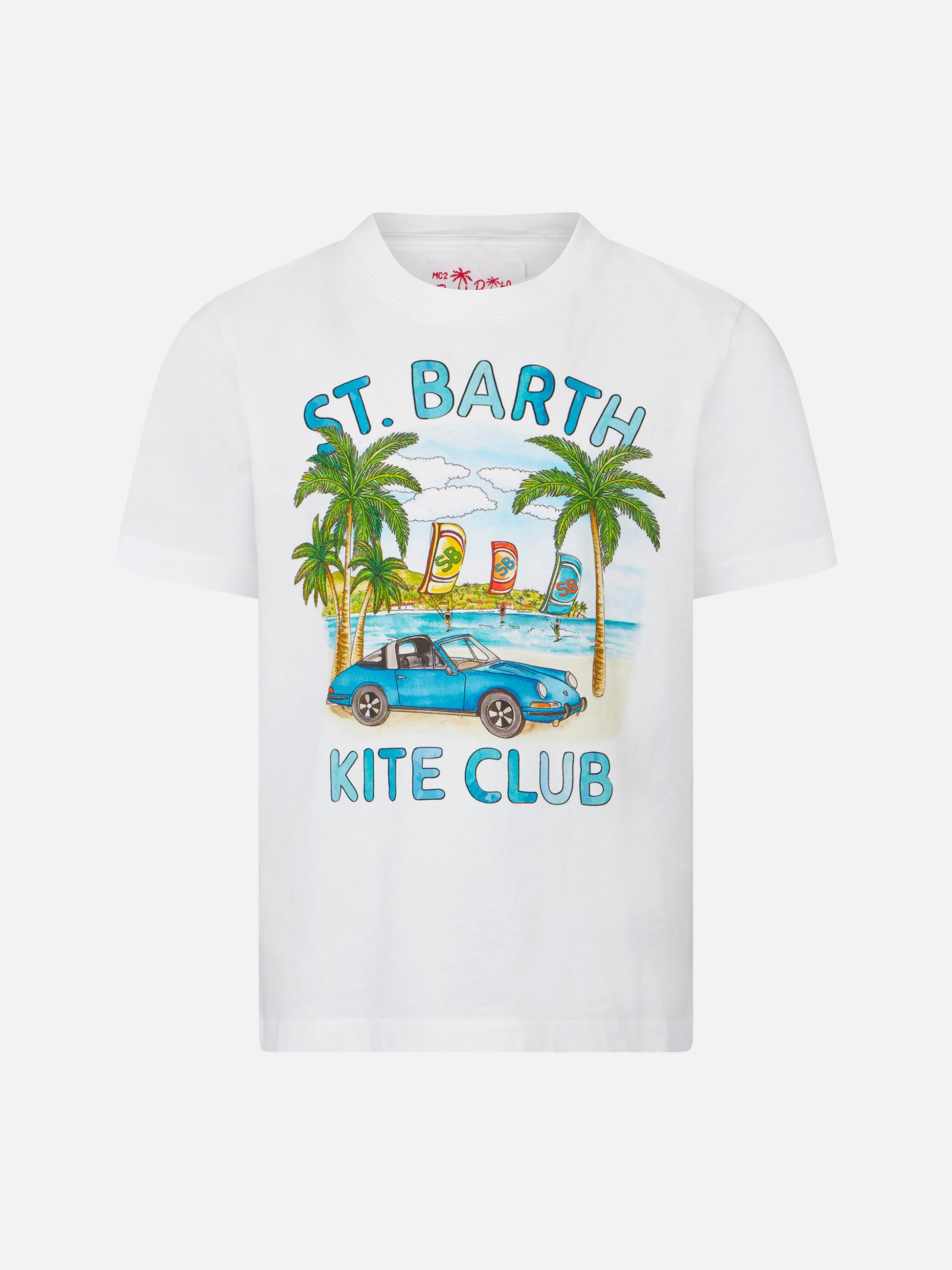 Boy cotton t-shirt with car print - MC2 Saint Barth