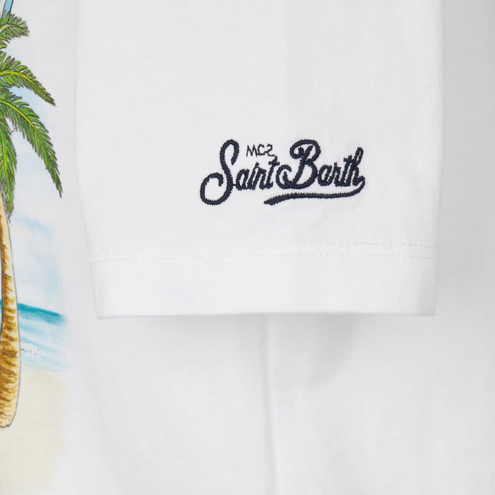 Boy cotton t-shirt with car print - MC2 Saint Barth
