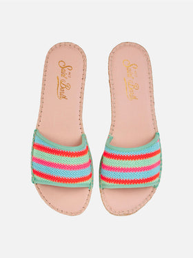 Woman espadrillas with crochet stripes - MC2 Saint Barth