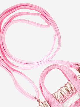 Pink striped cotton canvas Key Holder - MC2 Saint Barth