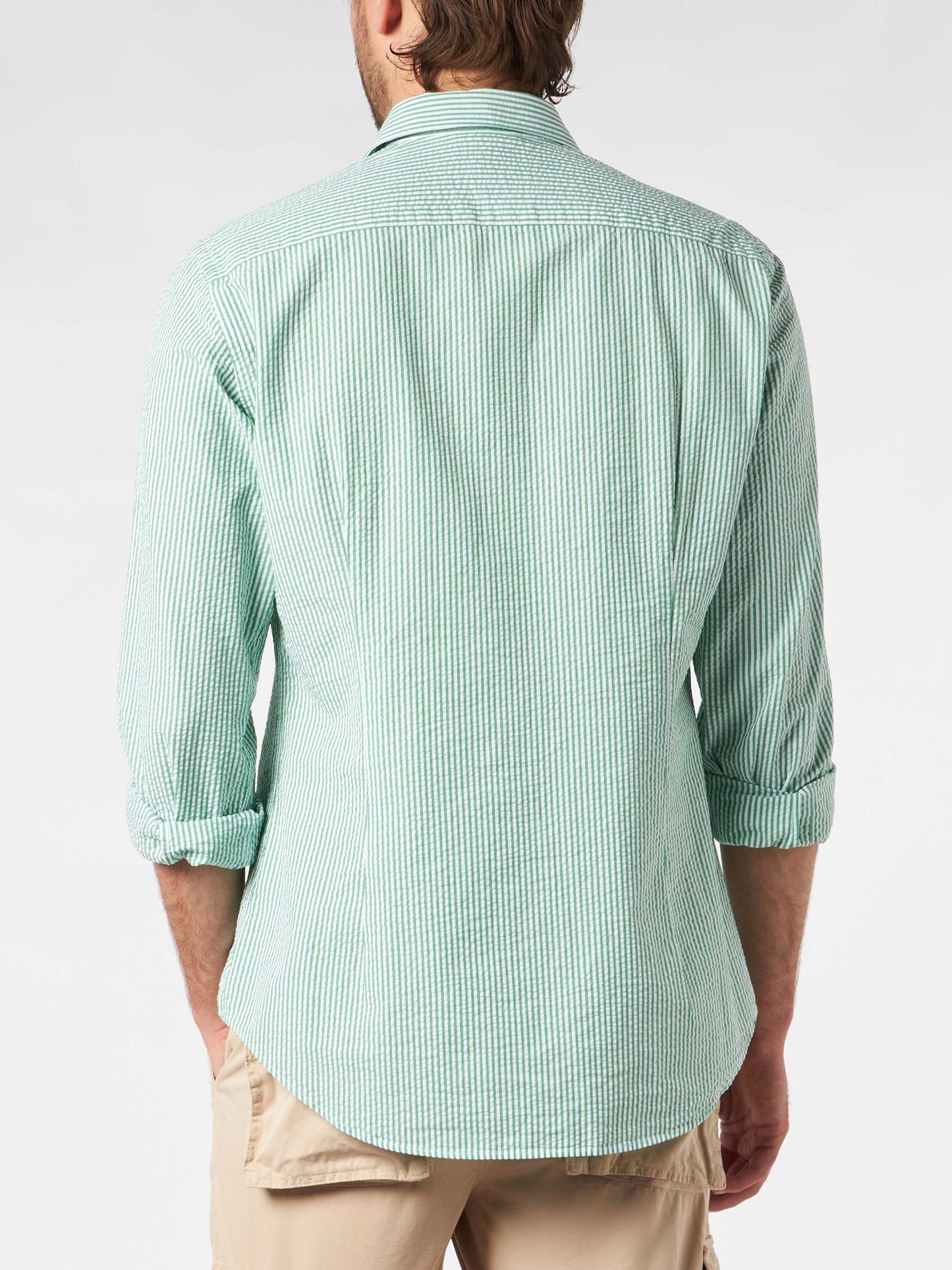 Man seersucker striped Pamplona shirt - MC2 Saint Barth