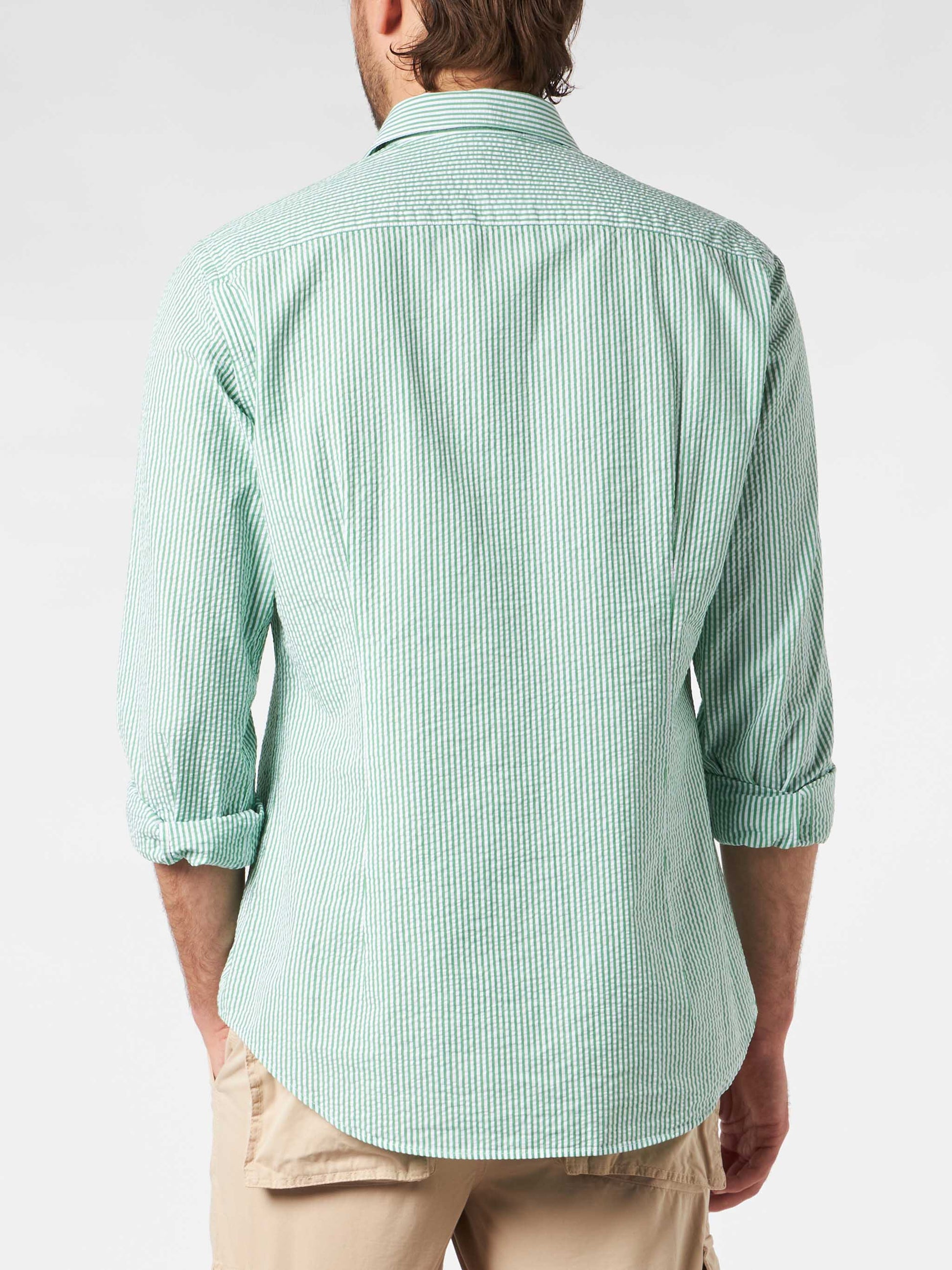 Man seersucker striped Pamplona shirt - MC2 Saint Barth