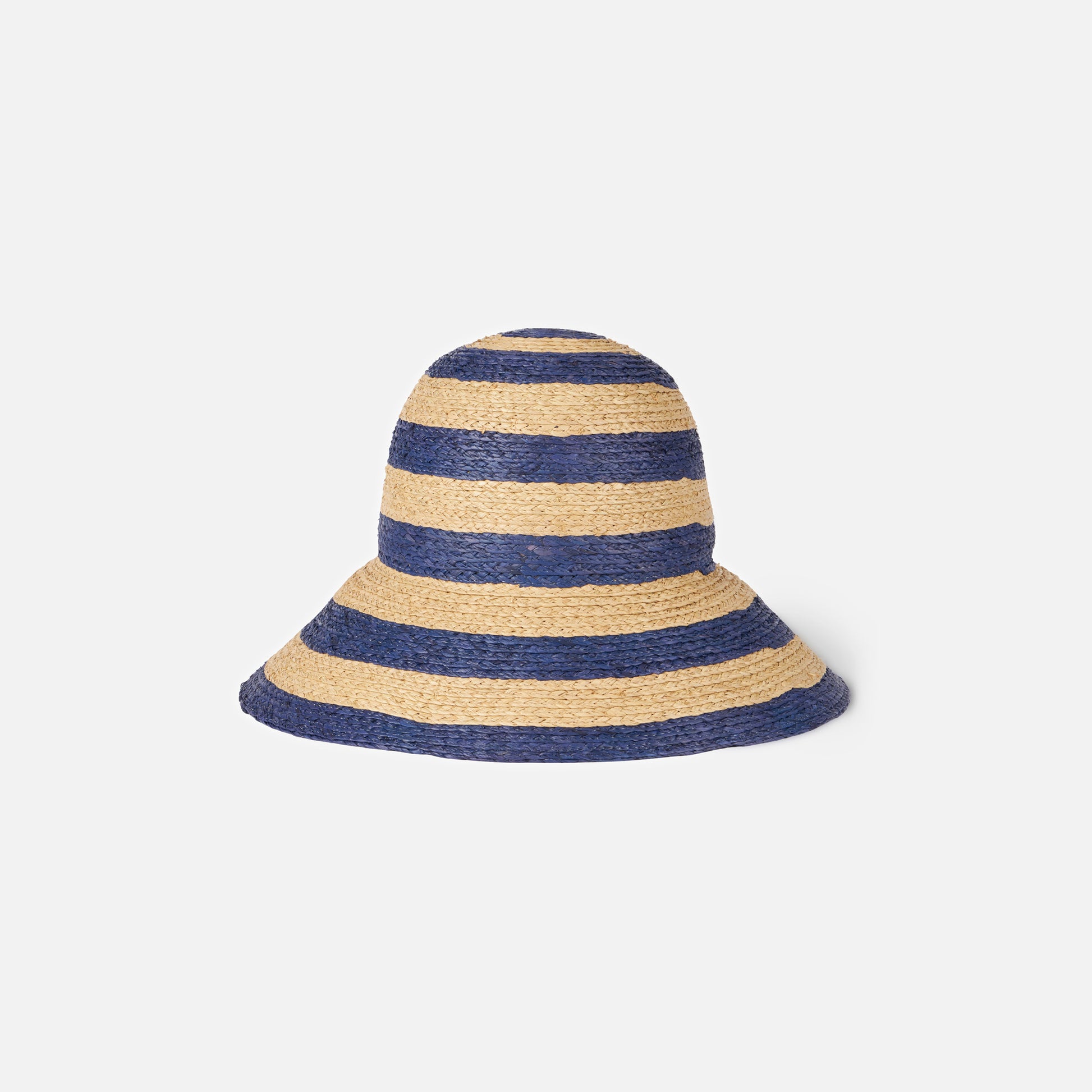 Woman straw bucket with front embroidery and stripes - MC2 Saint Barth
