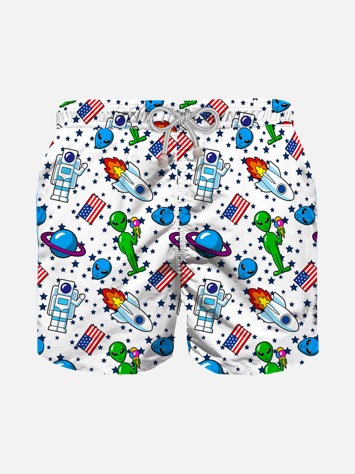 Space print boy swim shorts - MC2 Saint Barth