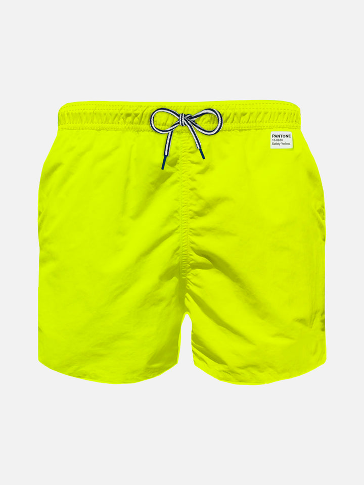 Boy fluo yellow swim shorts | PANTONE® SPECIAL EDITION - MC2 Saint Barth