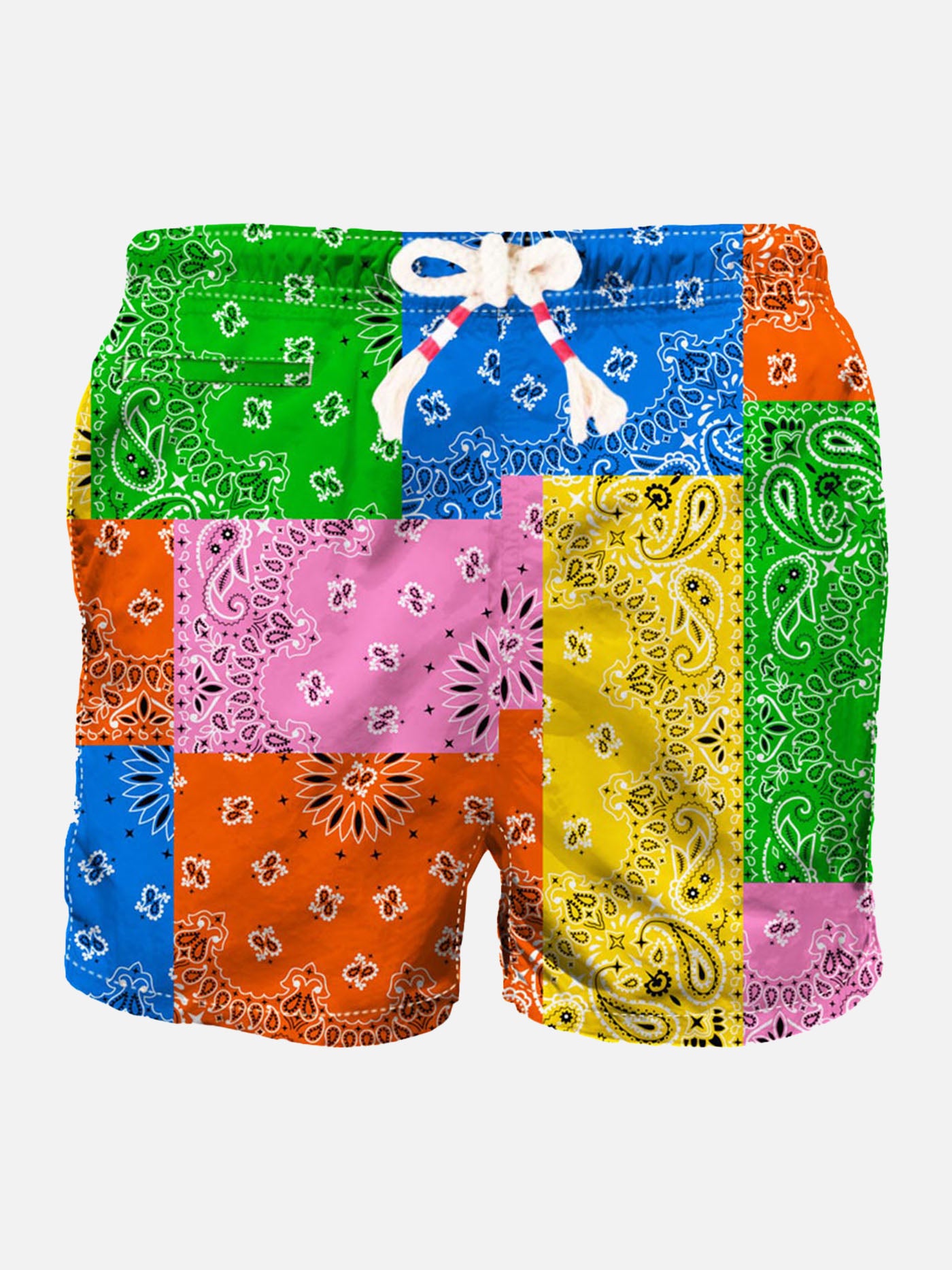 Man swim shorts with multicolor bandanna print - MC2 Saint Barth