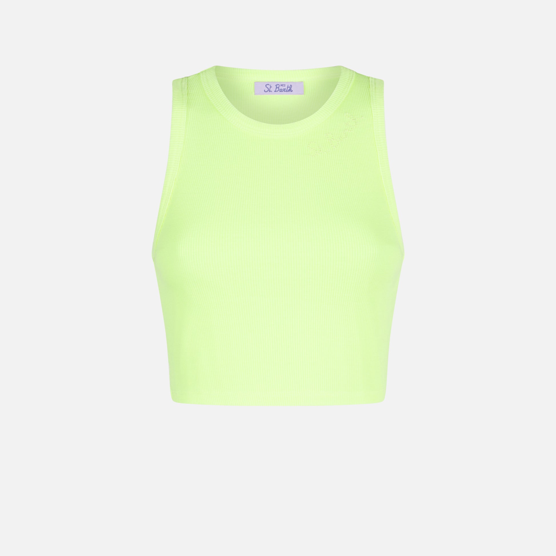 Cotton crop tank top with St. Barth embroidery - MC2 Saint Barth