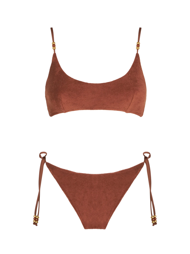 Woman brown terry bralette bikini - MC2 Saint Barth