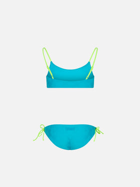 Girl terry bralette bikini with embossed flowers - MC2 Saint Barth