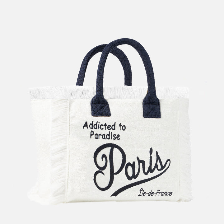 Vanity terry shoulder bag with Paris embroidery - MC2 Saint Barth