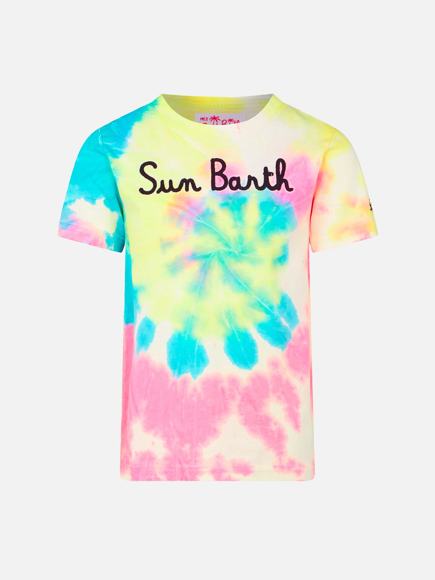 Boy tie dye print t-shirt with Sun Barth embroidery - MC2 Saint Barth