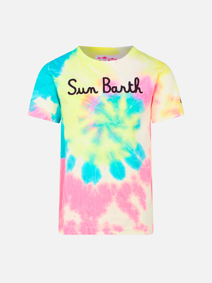 Boy tie dye print t-shirt with Sun Barth embroidery - MC2 Saint Barth