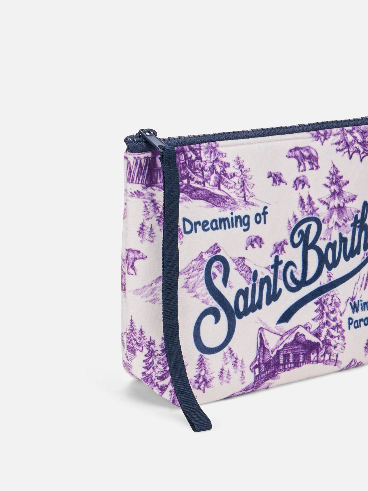 Aline Wollpochette mit winterlichem Toile de Jouy-Print