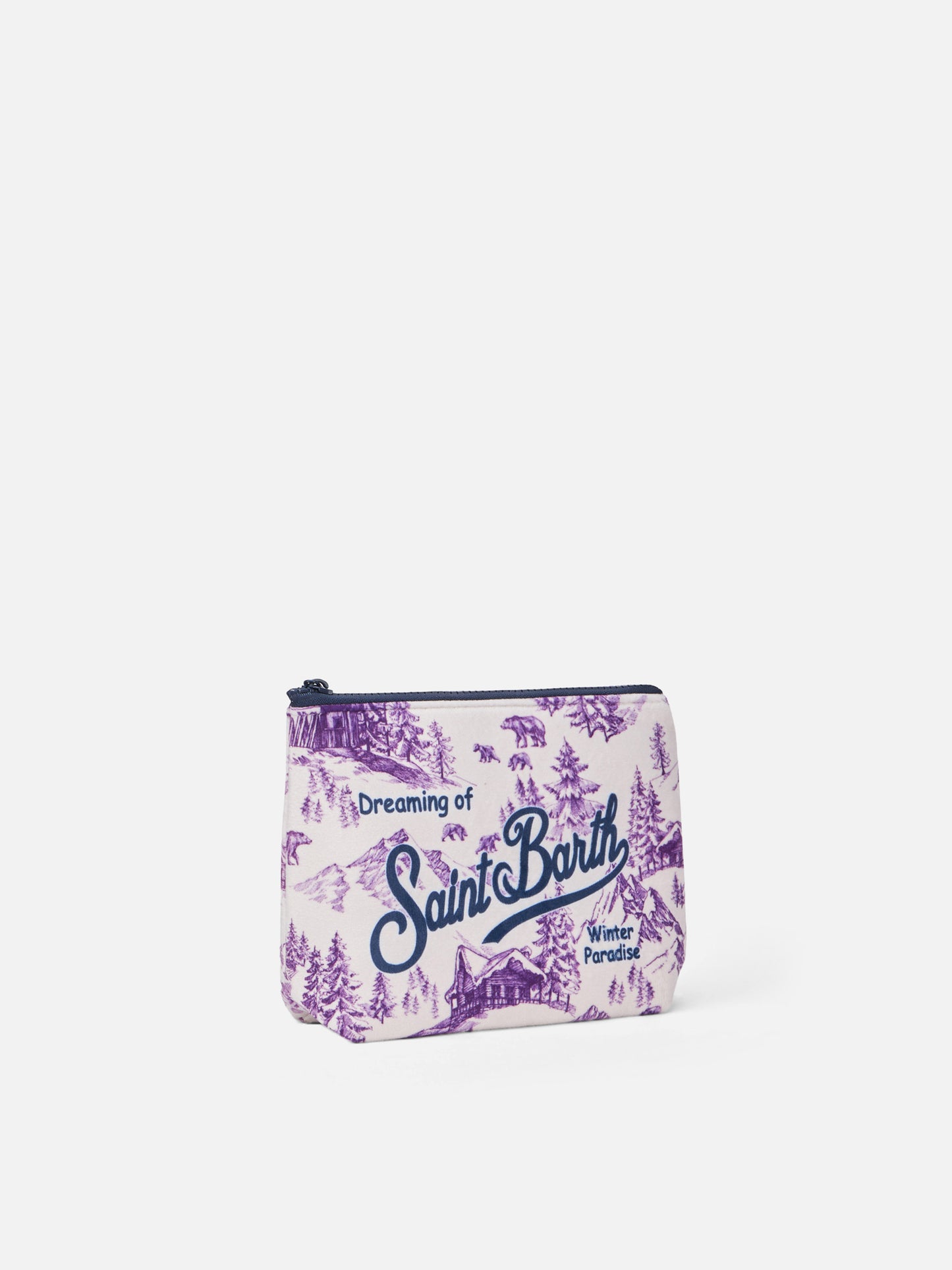 Aline Wollpochette mit winterlichem Toile de Jouy-Print