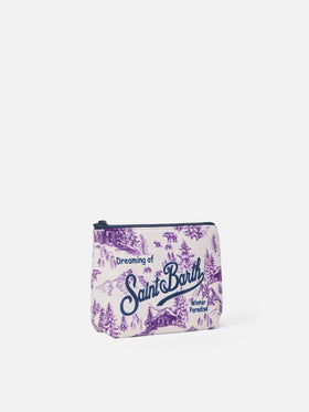 Aline Wollpochette mit winterlichem Toile de Jouy-Print
