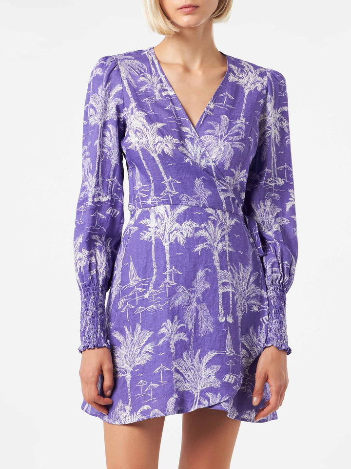 Linen short dress Brilly with toile de jouy print - MC2 Saint Barth