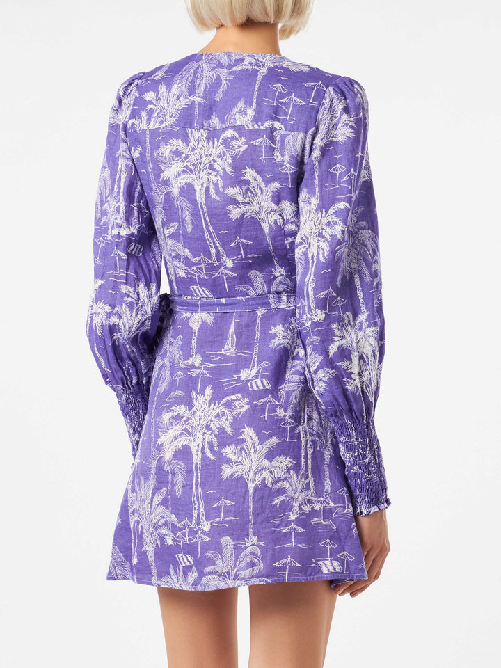 Linen short dress Brilly with toile de jouy print - MC2 Saint Barth