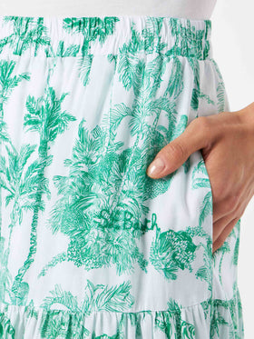 Woman cotton long skirt with jungle print - MC2 Saint Barth