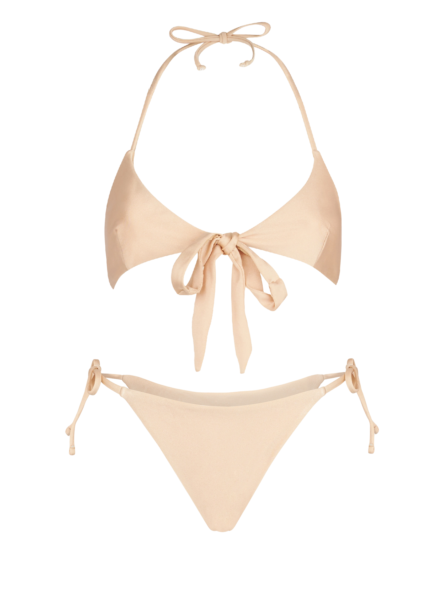 Woman shiny beige wrap triangle bikini - MC2 Saint Barth