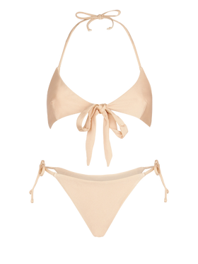 Woman shiny beige wrap triangle bikini - MC2 Saint Barth
