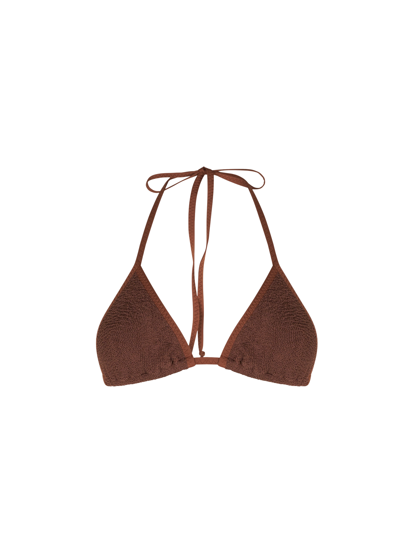 Woman brown crinkle triangle top swimsuit - MC2 Saint Barth