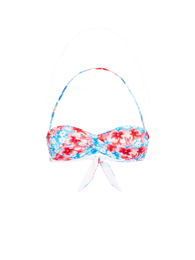 Woman bandeau top with flower print - MC2 Saint Barth