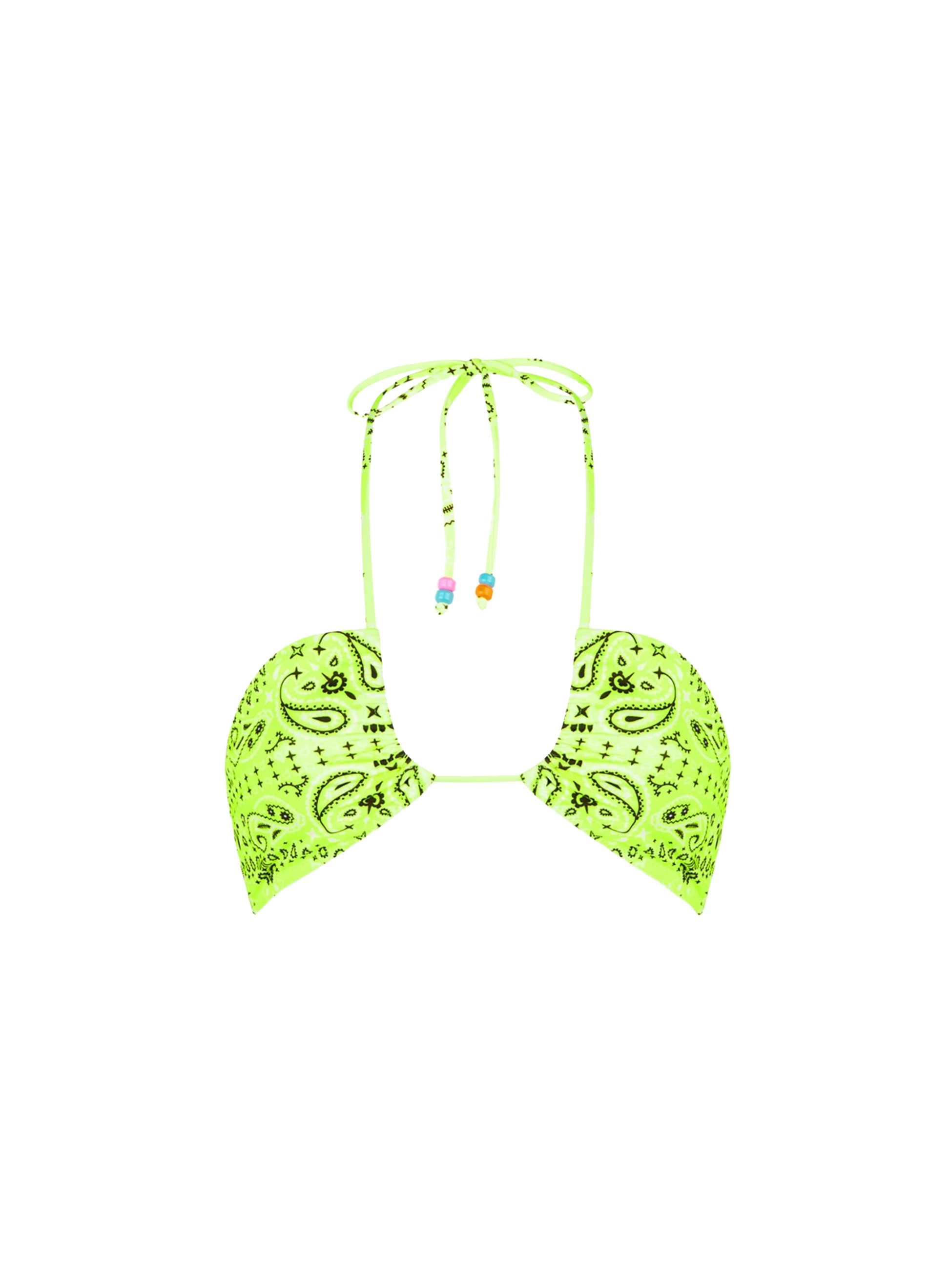 Fluo yellow bandanna bandeau top - MC2 Saint Barth