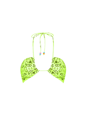 Fluo yellow bandanna bandeau top - MC2 Saint Barth