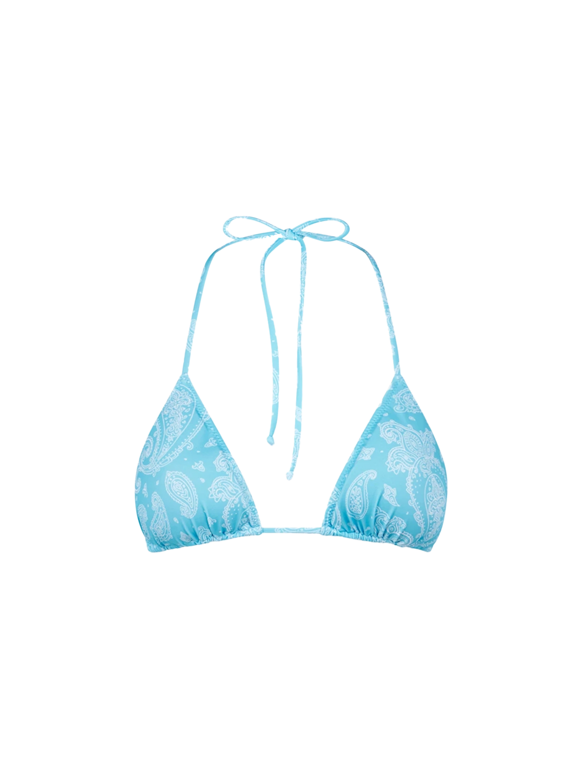 Woman light blue triangle top with paisley print - MC2 Saint Barth