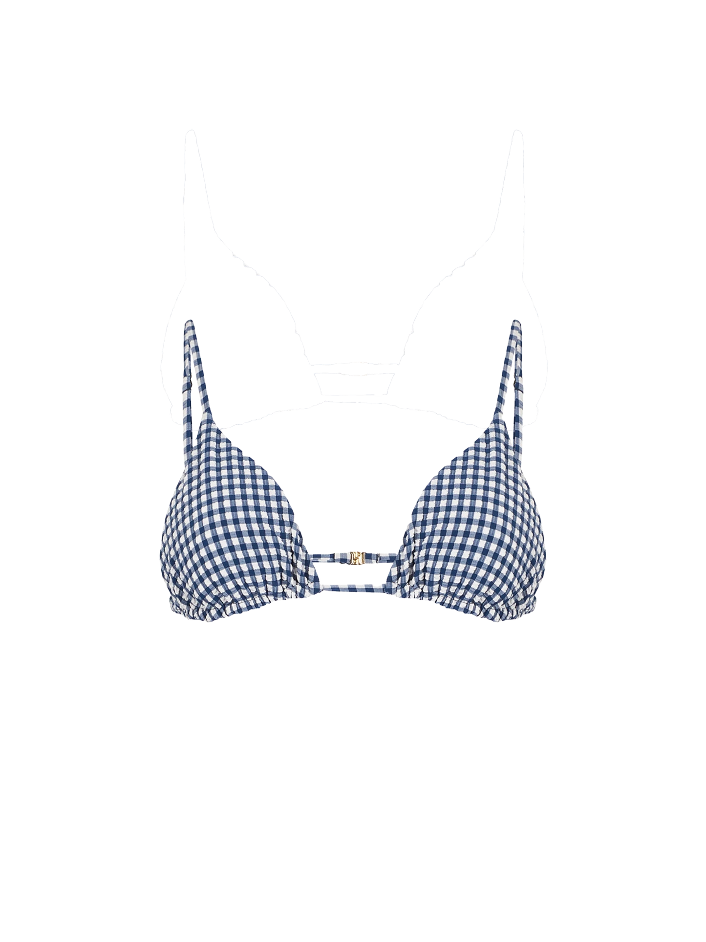 Woman crinkle blue vichy triangle top - MC2 Saint Barth