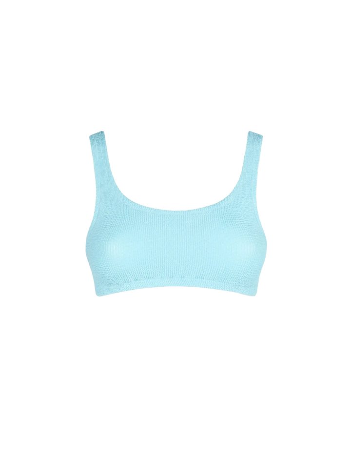 Crinkle fabric light blue bralette - MC2 Saint Barth