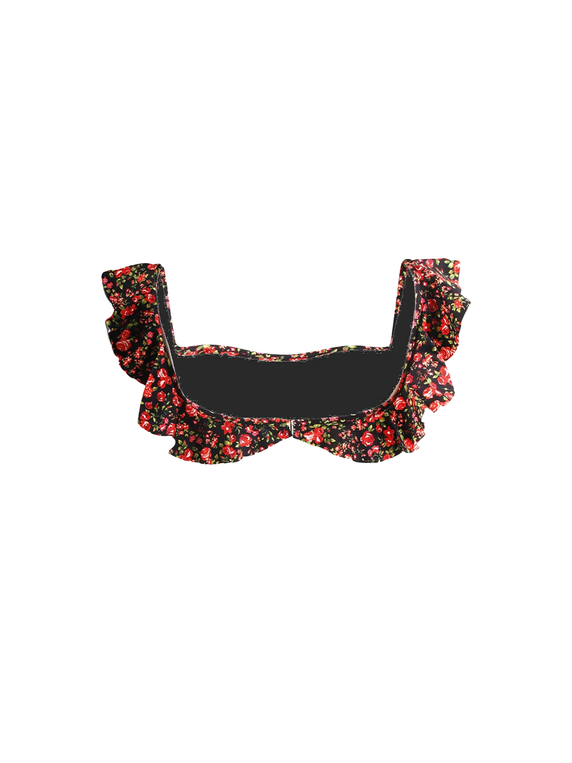 Ruffled bandeau top with flower print - MC2 Saint Barth