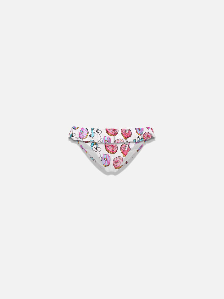 Girl ruffled swim briefs with unicorn print - MC2 Saint Barth